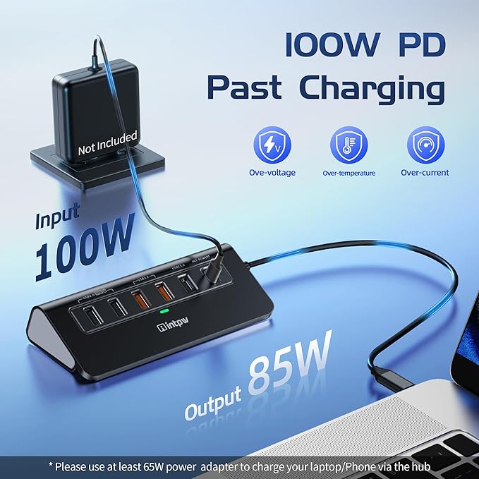 P9R PRO USB C Hub Ethernet, 10Gbps USB C Docking Station 10-in-1 - Image 8