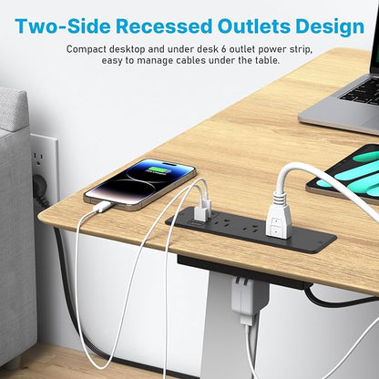 CCCEI 6 Outlets Dual Side Recessed Power Strip - Image 2