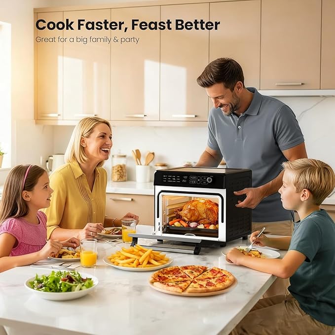 Kismile 25QT Air Fryer Toaster Oven Combo, 12-in-1 Large Countertop Convection - Image 2
