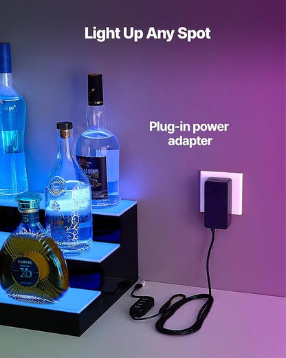 VEVOR LED Lighted Liquor Bottle Display, 3 Tier 70 Inch, Illuminated Home Bar - Image 7