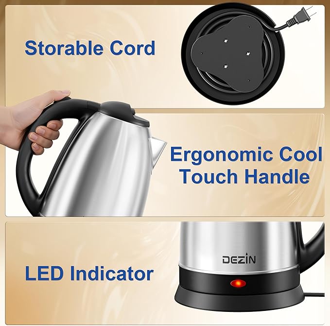 DEZIN Electric Kettle Upgraded, BPA Free 2L Stainless Steel Tea Kettle - Image 7