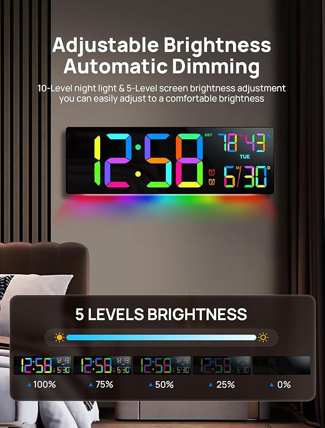 18.5" Large Digital Wall Clock - Image 6