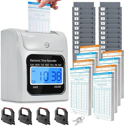 TooCust Time Clock Bundle with 400 Time Cards, 4 Ink Ribbons, 2 Ten-Slot Time by TooCust
