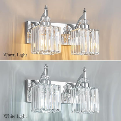 BBLLWJ Modern Bathroom Vanity Light 2-Light Chrome Crystal Light Fixtures Over - Image 2