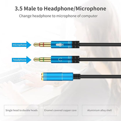CANFON Headphone Splitter for Computer 3.5mm Female to 2 Dual 3.5mm Male - Image 3