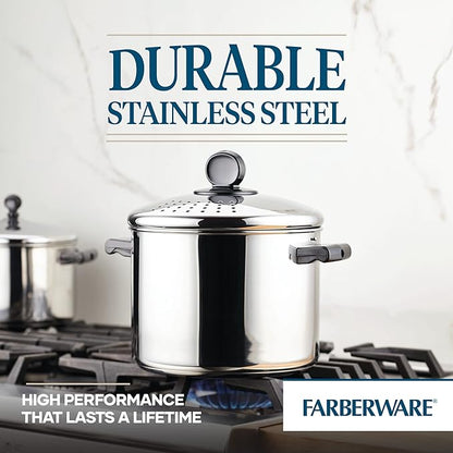 Farberware 70755 Classic Series Stainless Steel 8-Quart Covered Straining - Image 5