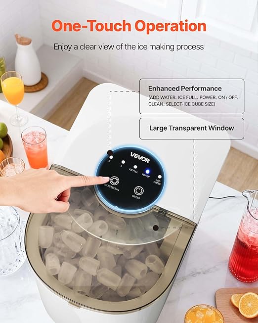 VEVOR Countertop Ice Maker, 7 Cubes Ready in 6 Mins, 26 lbs per Day, - Image 4