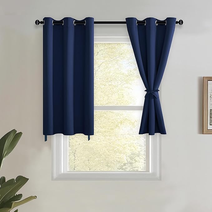 JIUZHEN Navy Blue Blackout Curtains by JIUZHEN