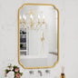 Gold Bathroom Vanity Mirror for Wall 24" x 36" Modern Rounded Rectangle Mirror by FerytangeHome