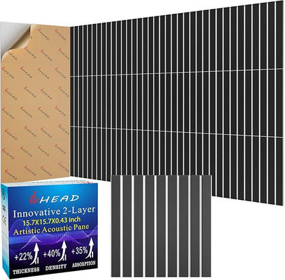 BSHEAD 8 Pack 2-Layer Large Soundproof Wall Panels, 15.7 x 15.7 x 0.43 in Sound by Staytunedforournewproduct