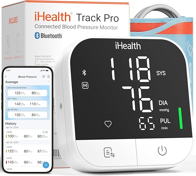 iHealth Track Pro Upper Arm Blood Pressure Monitor, Full-View LED Screen​ by iHealth