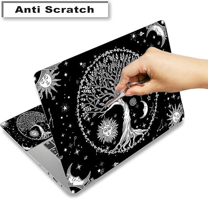 Laptop Skin Sticker Decal, Waterproof Removable, Moon & Sun & Stars - Image 3