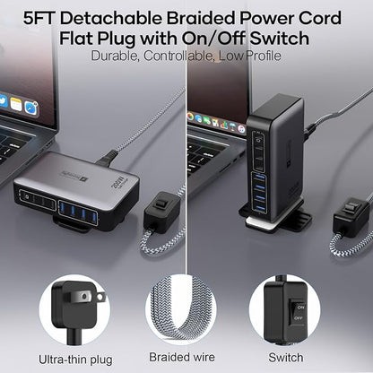 USB C Fast Charger Block 200W, 8 Ports Charging Station - Image 3