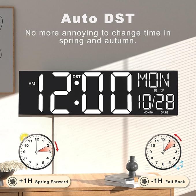 JALL 30" Large Digital Wall Mount Clock - Image 5