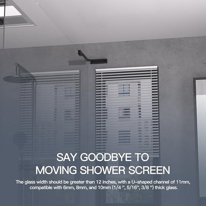 Shower Glass Support Bar, Both Sides Available, Frameless Bathroom Glass Clamp - Image 3