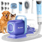 Dog Grooming Kit with Vacuum, 15000Pa Pet Hair Clipper and Shedding Brush by Buenkee
