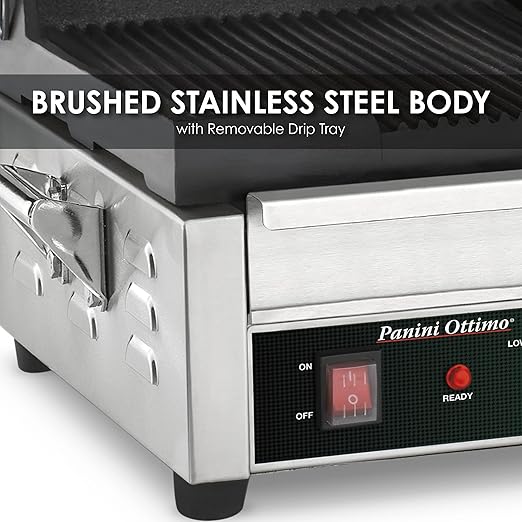 Waring Commercial WPG300 Panini Otimo Dual Ribbed Panini Grill, 6-20 Phase Plug - Image 3