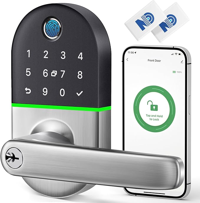 Smart Keypad Door Lock with Handle: NICE DIGI Keyless Entry Fingerprint Lock by NICEDIGI
