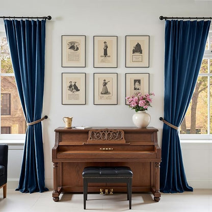 Lazzzy Velvet Blackout Curtains Thermal Insulated Room Window Drapes Super Soft - Image 7
