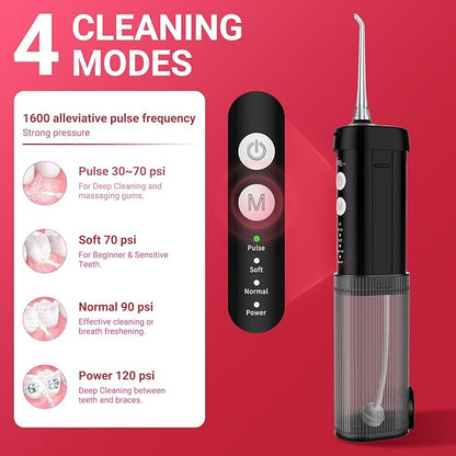 JNGOODS Mini Portable Water Flosser Oral Irrigator Water Teeth Cleaner Pick - Image 2