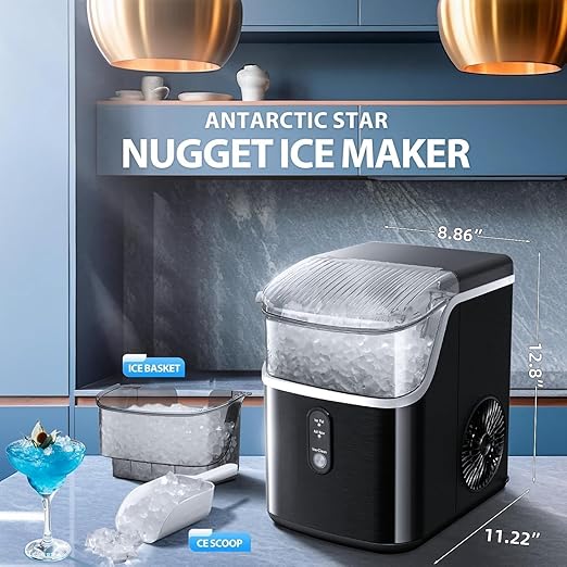 Antarctic Star Nugget Ice Maker Countertop, Chewable Nugget Ice Machine - Image 4