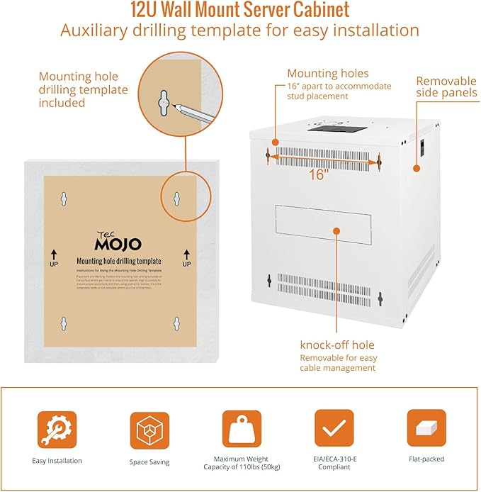 Tecmojo 12U Wall Mount Rack Network Cabinet - Image 5