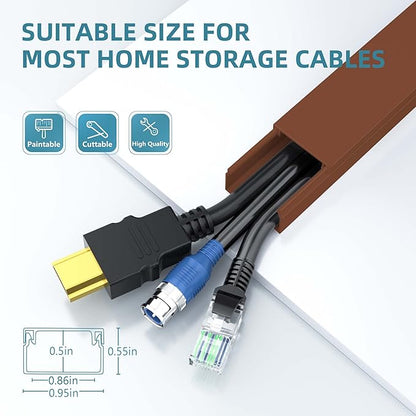 Wire Hider, 157in Delamu Cord Hider Wall, Paintable Wire Covers - Image 3