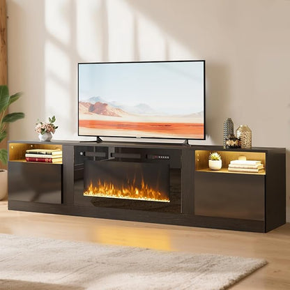 YISUFO 70" TV Stand with 36" Electric Fireplace, Large Modern Media - Image 8