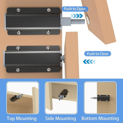 3 Pack Push to Open Cabinet Hardware, Touch Latches - Image 2