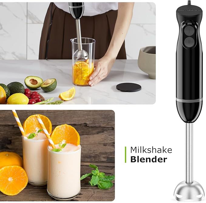 Bonsenkitchen Immersion Blender Handheld, 2 Mixing Speed Hand Blender Electric - Image 3