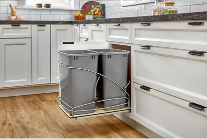 Rev-A-Shelf Steel Bottom Mount Double 35 Quart 8.75 Gallon Waste Bin Trash - Image 2