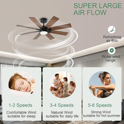 KNUN 48 Inch Ceiling Fans with Lights and Remote/APP Control, Low Profile - Image 7