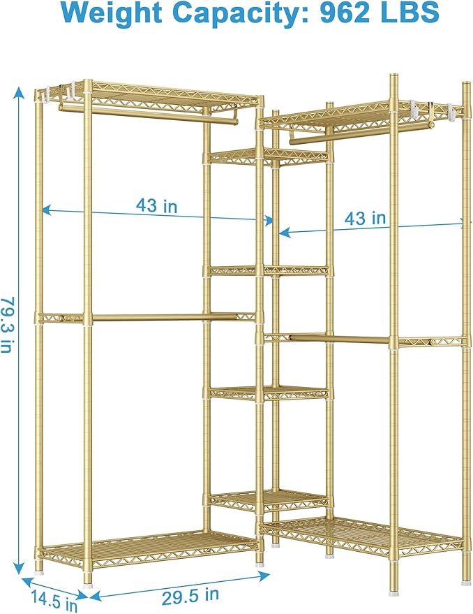 Ulif E4 Clothes Rack, Heavy-Duty Garment Rack, Metal Freestanding Clothing - Image 7