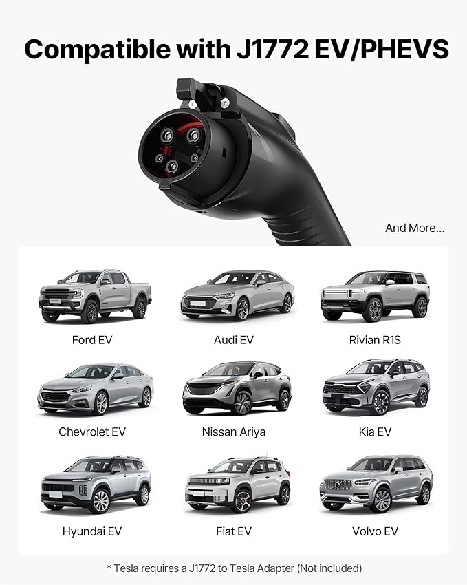 VEVOR Level 1&2 EV Charger, 16 Amp Adjustable Current, Electric Vehicle - Image 3