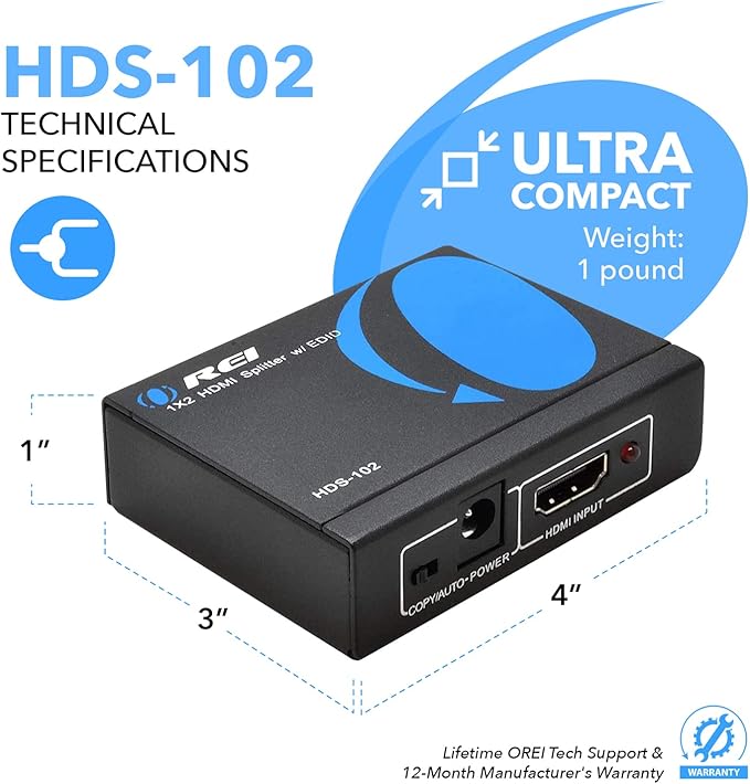 OREI HDMI Splitter 1 in 2 out - Image 6