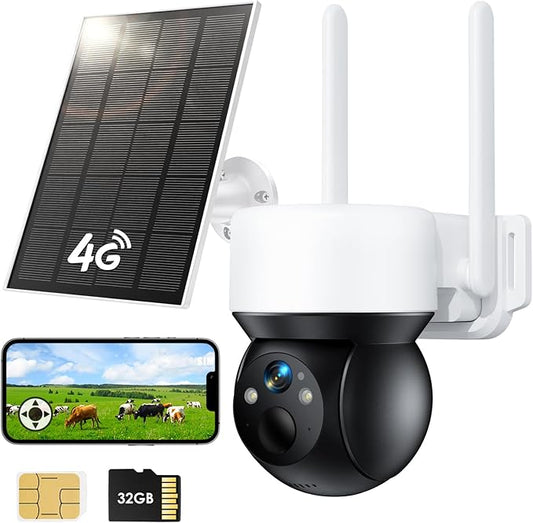 YOTON 4G LTE Cellular Solar Security Camera Wireless Outdoor, No WiFi Needed by YOTON