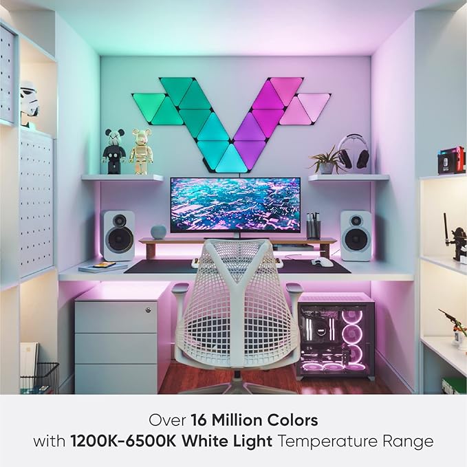 Nanoleaf Shapes WiFi and Thread Smart RGBW 16M+ Color LED Dimmable Gaming and - Image 7