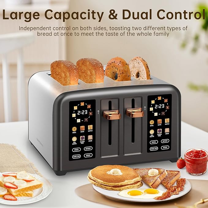 SEEDEEM Toaster 4 Slice, Stainless Steel, Touch Screen - Image 8