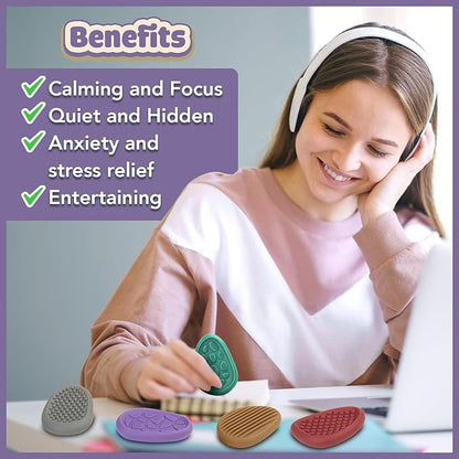 Fidget Toys Adults Sensory Stone: 8 Pack Texture Worry Stone - Image 4