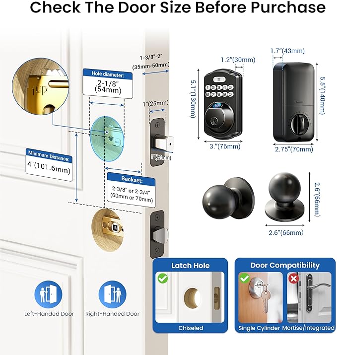 Veise Fingerprint Door Lock - Image 8