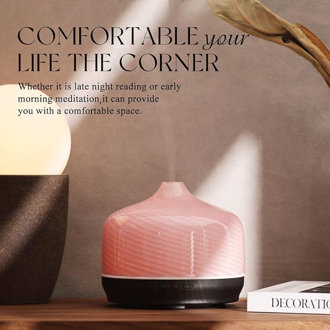 Porseme 500ml Glass Essential Oil Diffuser Aromatherapy Ultrasonic Cool Mist - Image 7