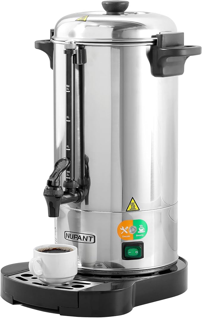 Commercial Coffee Urn 50 Cup/8L Coffee Dispenser by NUPANT