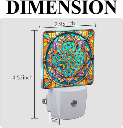 PODMemory Mandala Stained Glass Night Lights Plug into Wall - Image 2
