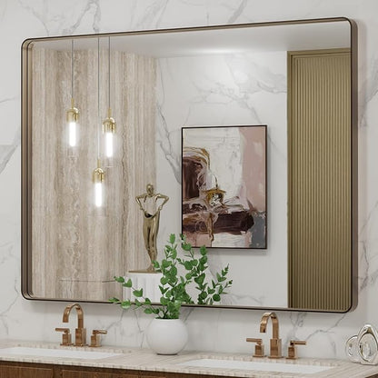 LOAAO 48”X36” Bronze Bathroom Mirrors - Image 8