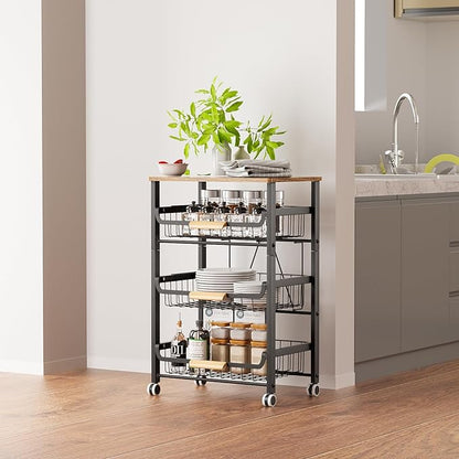4-Layer Fruit Basket Kitchen Food Storage Organizer and Storage Rack, Stackable - Image 6
