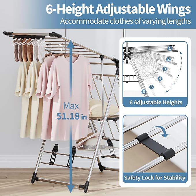 APEXCHASER Clothes Drying Rack - Image 4