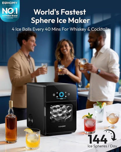 EUHOMY 2" Ice Ball Maker Countertop, Self-Cleaning Sphere Ice Maker Machine - Image 2