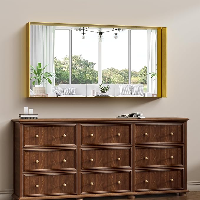 Koonmi 30x60 Inch Metal Framed Bathroom Mirror - Image 4