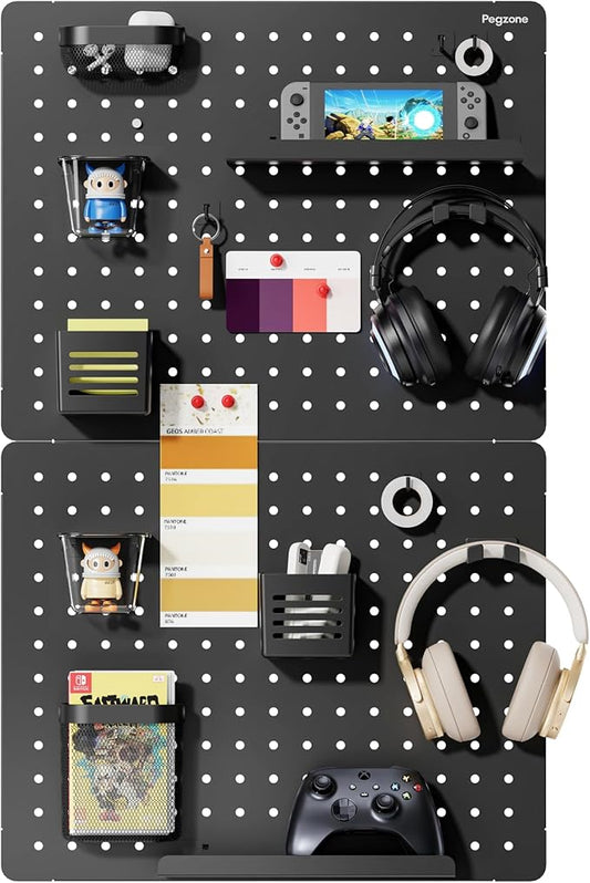 PEGZONE Pegboard Wall Organizer Combination Kit, Overall 33.1"x20.5" Metal by Pegzone