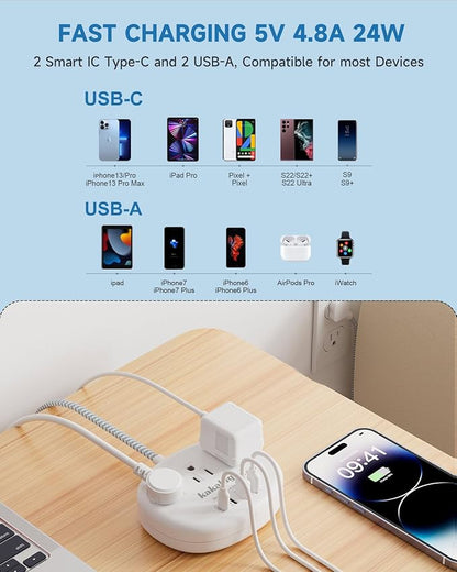 Small Extension Cord with USB C - 5 FT Short Extension Cord - Image 6